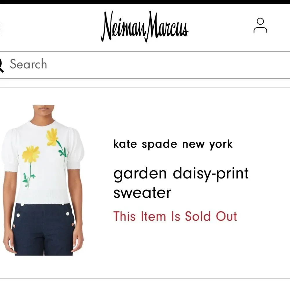 Kate Spade Sweater Daisy Puff Sleeve Cottage Preppy Luxury Designer Size XS